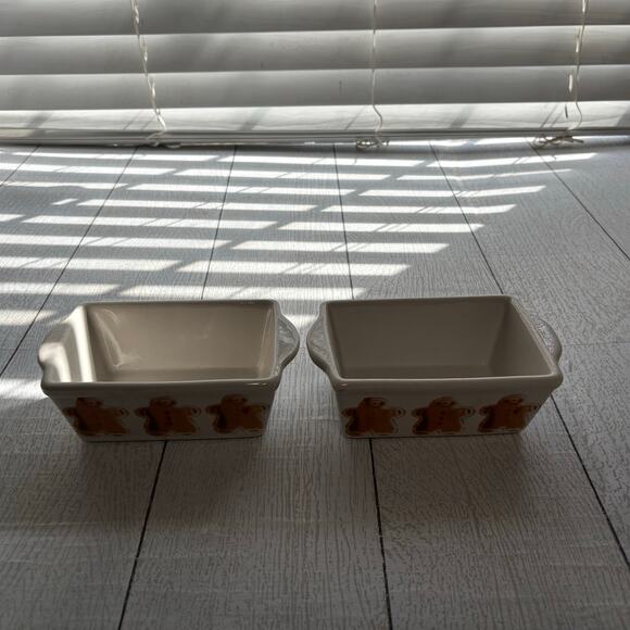Gingerbread Rectangle Serving Dish Set of 2 - Picture 1 of 7
